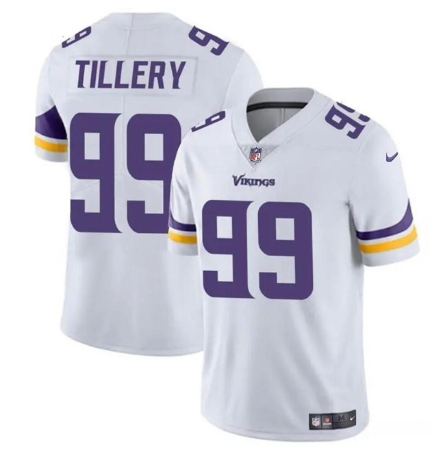 Men's Minnesota Vikings #99 Jerry Tillery White Vapor Untouchable Limited Football Stitched Jersey - Click Image to Close